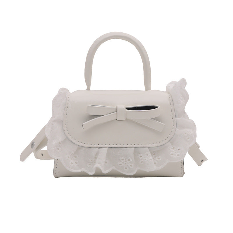 Korean Style Sweet Bow Lace Mini Messenger Bag Women's Fashion Small Square Bag