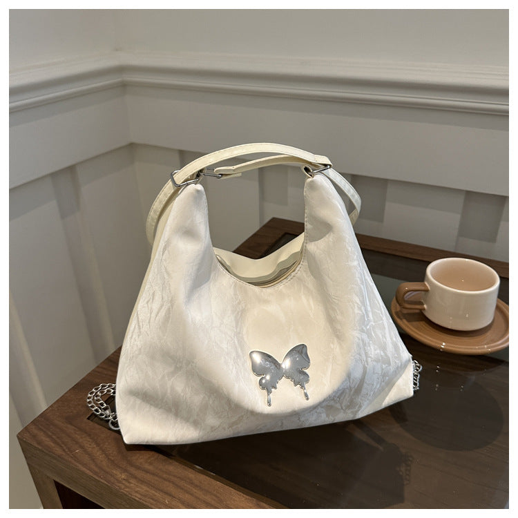 Butterfly Decorative Tote Bag Fashion Leisure Commute Chain Design Everyday Joker Crossbody Shoulder Bag