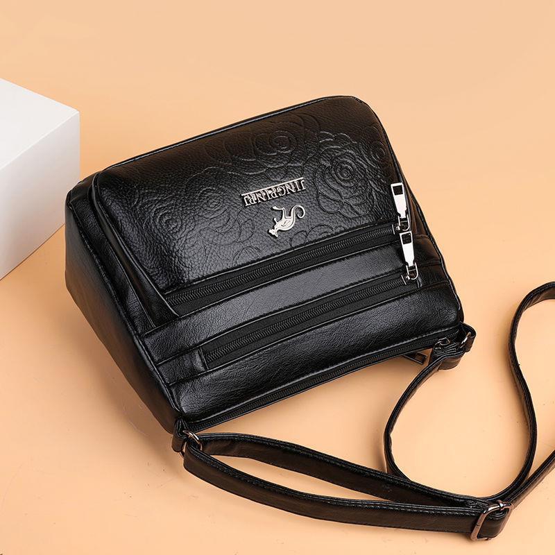 Textured Middle-Aged Mom Bag New Women's Shoulder Messenger Bag Grandma Bag
