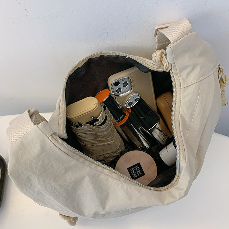 Summer New All-Match Shoulder Bag Travel Messenger Bag Nylon Retro Casual and Lightweight Dumpling Bag