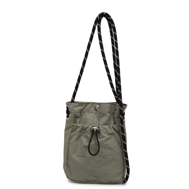 Japanese and Korean Bags Women's Simple Solid Color Shoulder Messenger Bag Minimalist Style All-Match Mobile Phone Bag