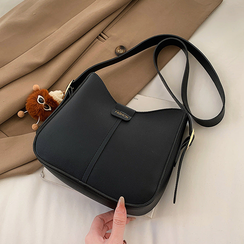 Chic Korean-Style Crossbody Bag with Soft PU Leather and Vintage Stitching Design for Daily Fashion