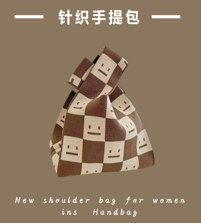 Vest Bag Women's Korean Knitted New Year Knitted Bag Hand Bag Knitted Oblique Bag