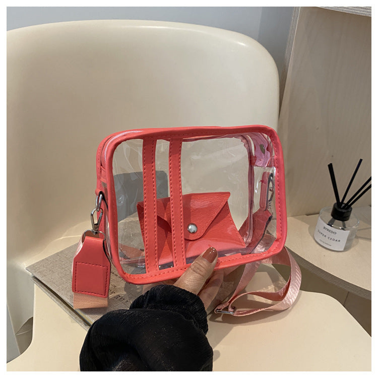 Spring and Summer New Special-Interest Design Trendy Cool Transparent Casual Shoulder Bag Fashion Trendy Simple Crossbody Small Square Bag