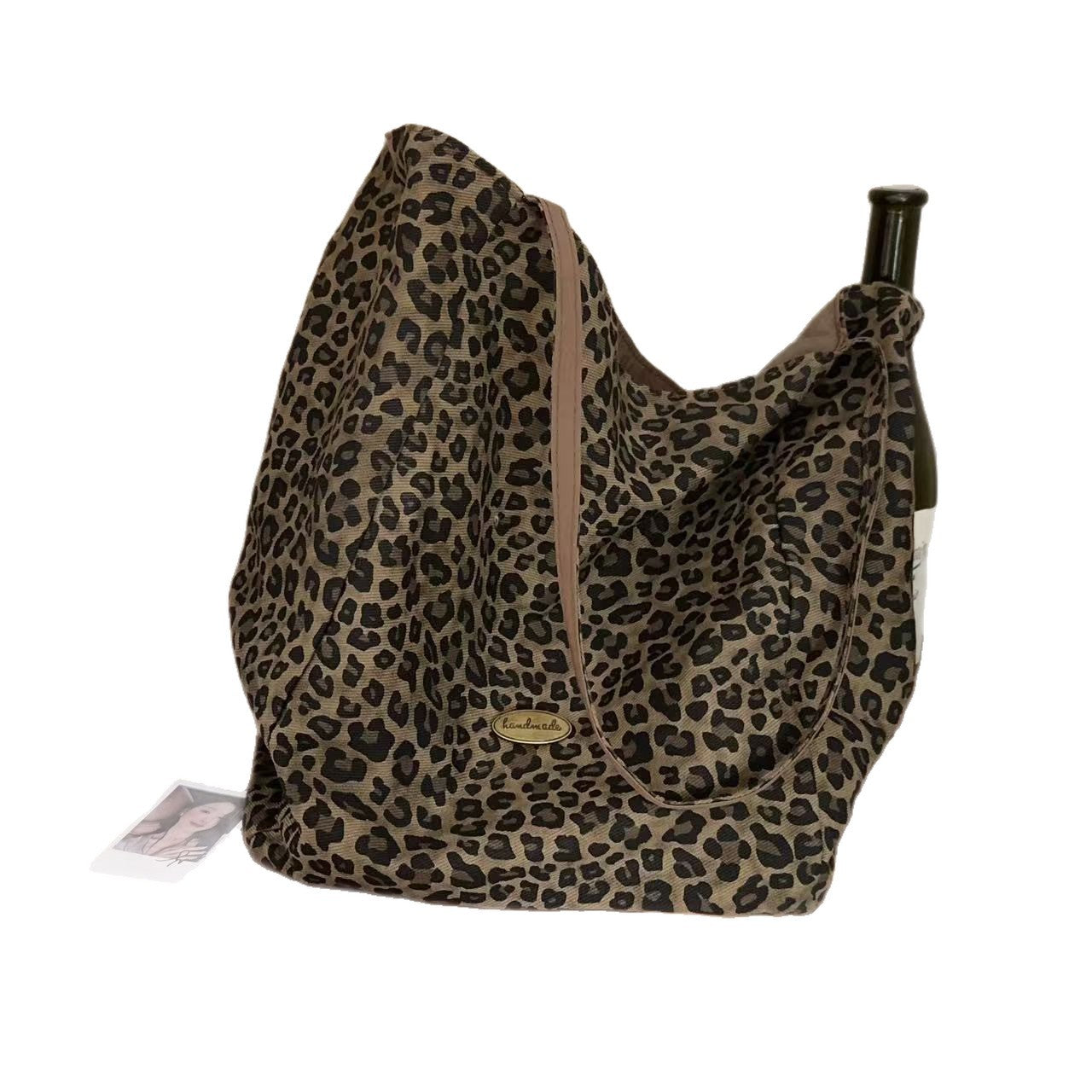 Leopard Print Women's Tote Large Capacity Casual Shoulder Bag Daily Commuter's All-Matching Fashion Handbag