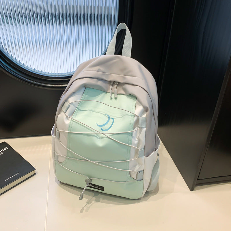 Schoolbag Female Japanese Contrast Color and Versatile Sports Outdoor Travel Backpack College Students' Backpack Men