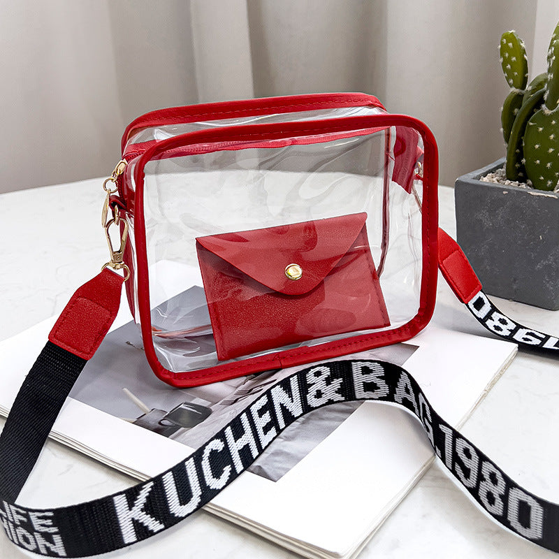 Women's Bag New Korean Style Transparent Jelly Pack Trendy Messenger Bag