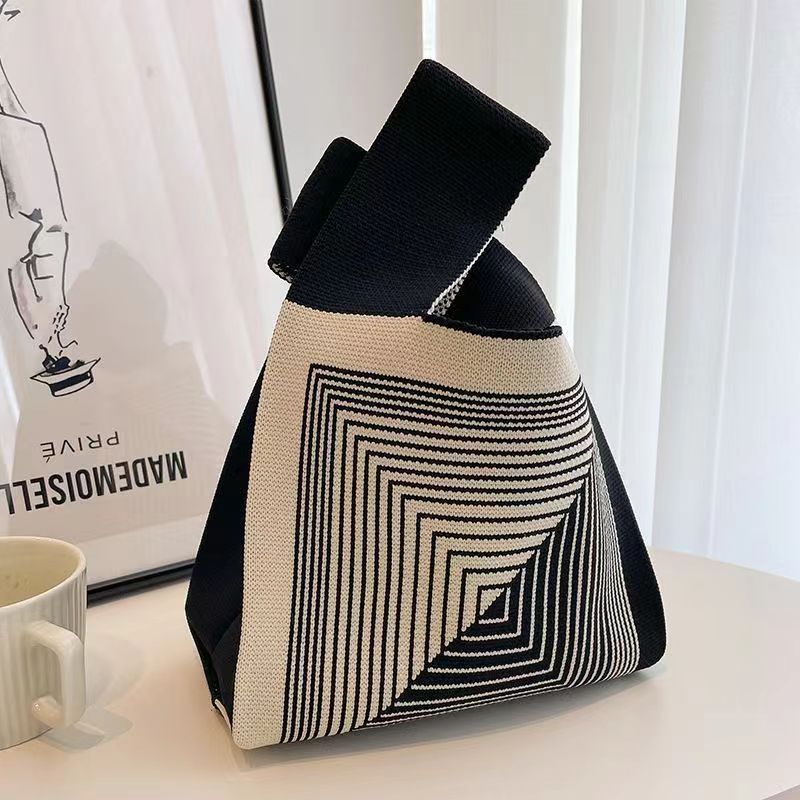 Vest Bag Women's Korean Knitted New Year Knitted Bag Hand Bag Knitted Oblique Bag
