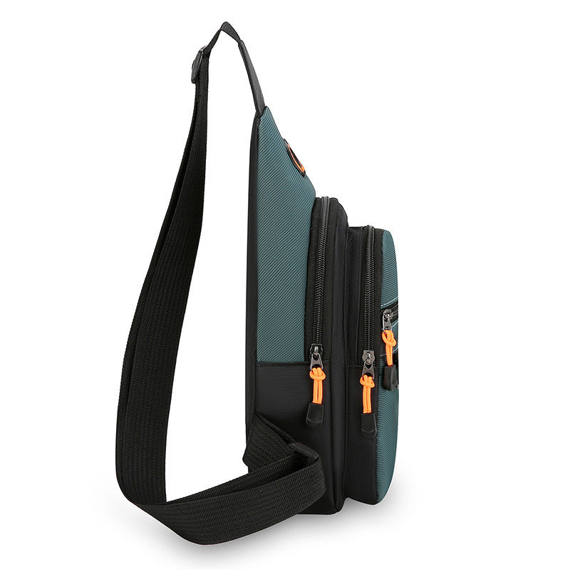 Men's Chest Bag Trendy One-Shoulder Crossbody Motorcycle Bag Large Capacity Wear-Resistant Riding Waist Bag New