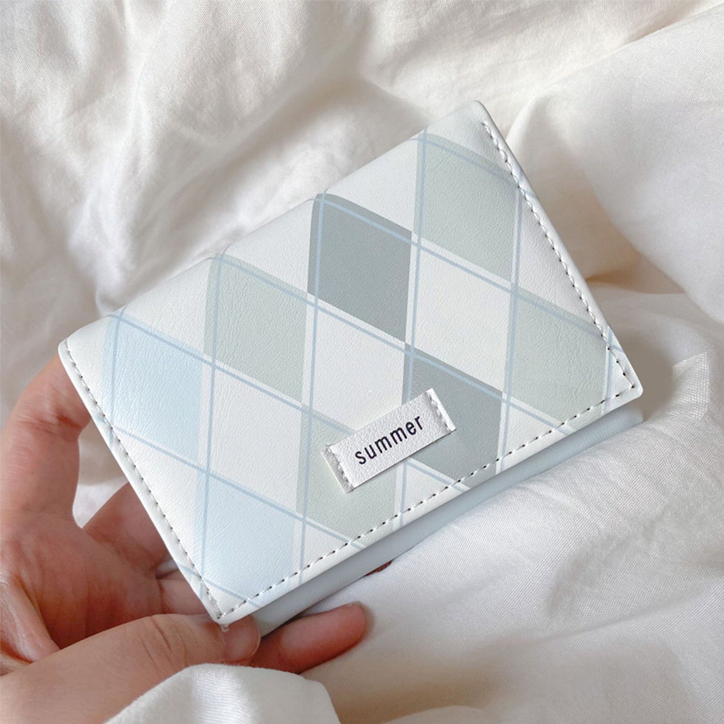Women's Korean-Style Wallet Short Small Multiple Card Slots Student Folding Wallet Japanese Style Simple Solid Color Zipper Change Card Holder