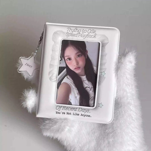 Winter Snowflake Card Holder Ins Style Yigong Grid Star Chasing Aidou Mini Truck Storage Book Card Binder Three-Inch Polaroid Album