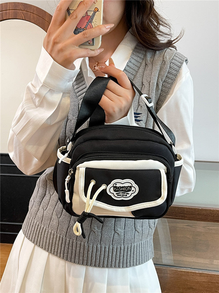 Japanese Cute Contrast Color Messenger Bag Female New Student Everyday Joker Fashion Fresh Shoulder Bag