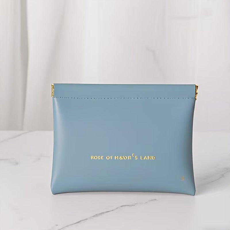 Minimalist PU Wallet with Auto-Closure Design for Earphones, Makeup, and Daily Essentials - Compact & Stylish
