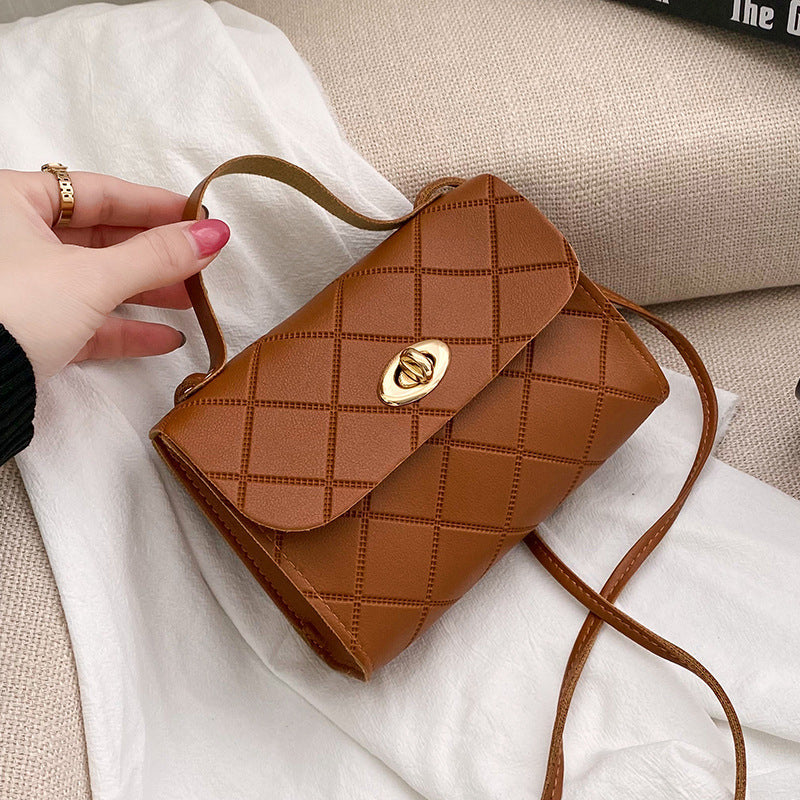 Chic Quilted Mini Crossbody Bag with Gold Clasp for Everyday Fashion