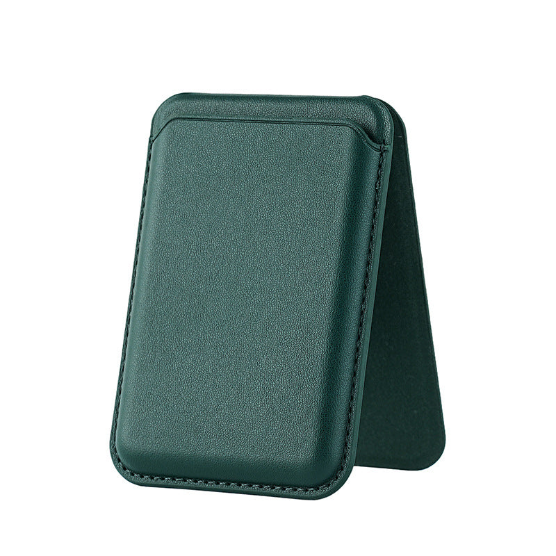Magnetic Card Holder Stand for Apple 16Pro Max, Magsafe Strong-Magnet Phone A- Frame Stand with Card Slot Leather Case