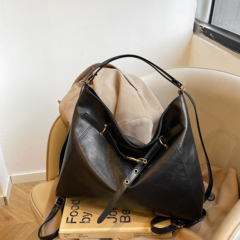 PU Leather Crossbody Backpack Women's Large Capacity Chain Design Street Trend Daily Matching Shoulder Bag