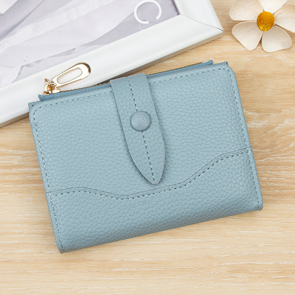 Stylish Compact Women's Wallet with Zipper Coin Pocket and Card Slots, Minimalist Design for Everyday Use