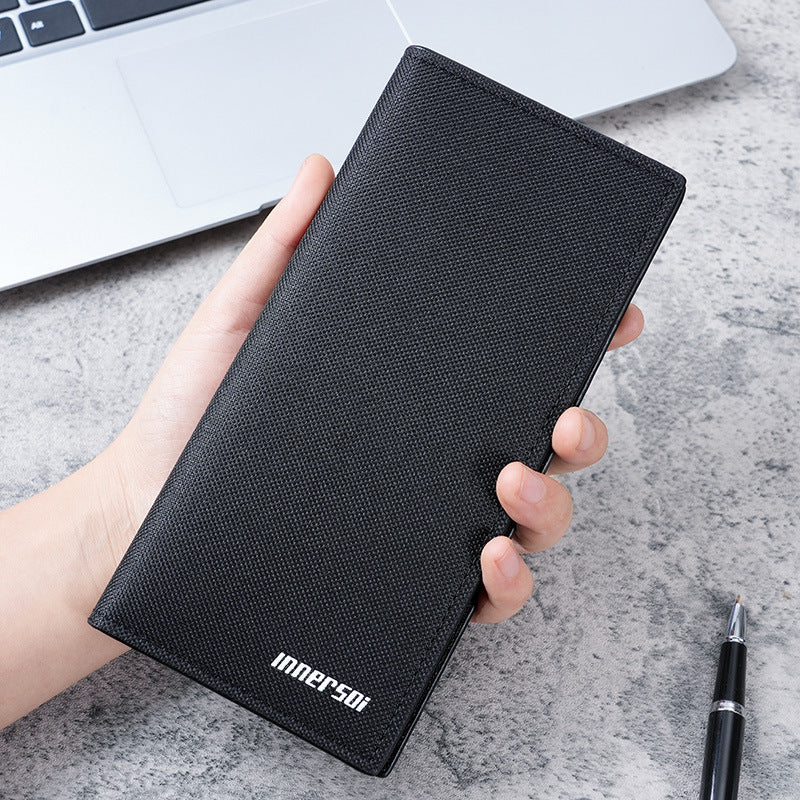 Wallet Men's Long Type Ultra-Thin Korean Style Youth Cool Wallet Student Minimalist Youth Wallet Buckle