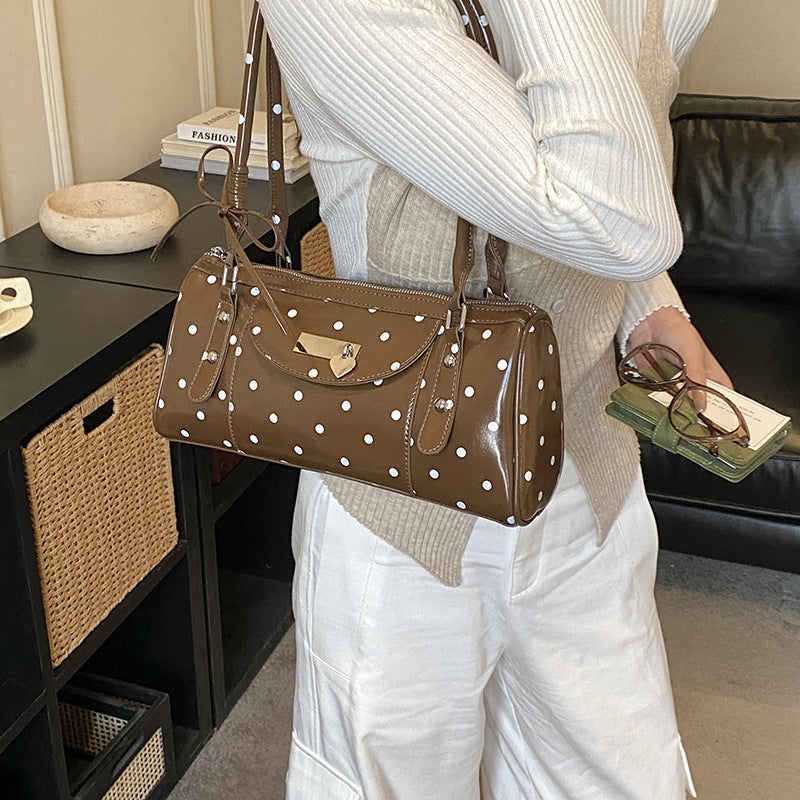 New polka dot fashionable underarm bag women's urban simple commute boston bag