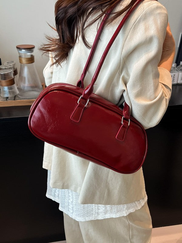 Elegant Pearl Lace Decorated PU Tote Bag with Large Capacity and Zipper Closure for Daily Use
