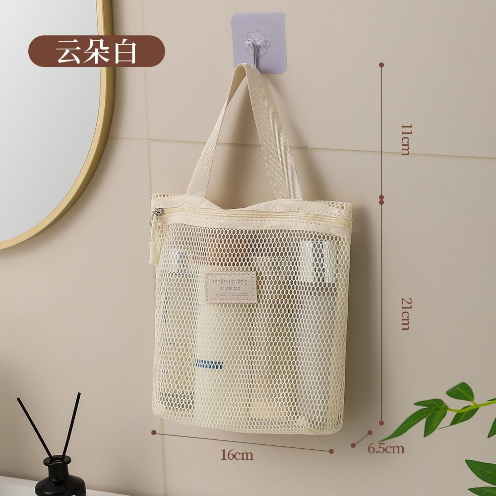 Breathable Mesh Makeup Bag with Zipper Closure, Lightweight Travel Organizer for Daily Use and Trip Essentials