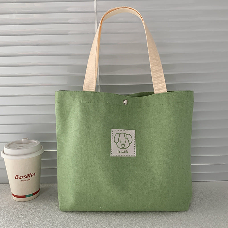 Cute Cartoon Canvas Tote Bag for Daily Use, School, Lunch, and Gift Packaging - Stylish and Practical Handheld Bag