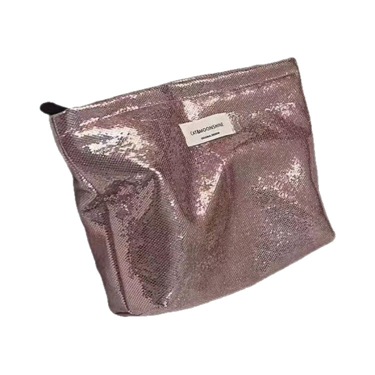 New Fashion Floral Embossed Makeup Bag with Large Capacity, Portable Travel Organizing Pouch for Daily Use