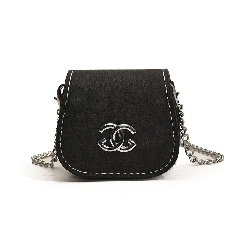 Mini Children Pouch All-Match Chic Chanel-Style Princess Chain Crossbody Change Earphone Bag Girls' Single-Shoulder Bag Tide