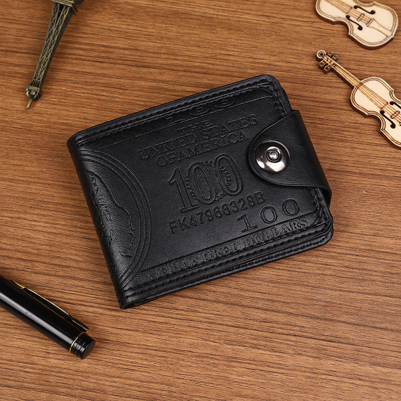 Retro US Dollar Design PU Wallet for Men, Lightweight and Multi-functional Bifold with Vintage Style