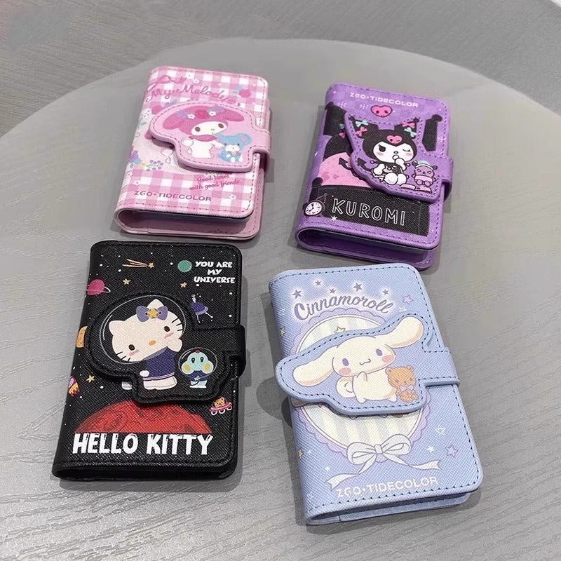 Sanrio Hellokitty Card Holder Women's Cute Cinnamoroll Babycinnamoroll Multi-Card Holder Card Case Clow M ID Storage Bag