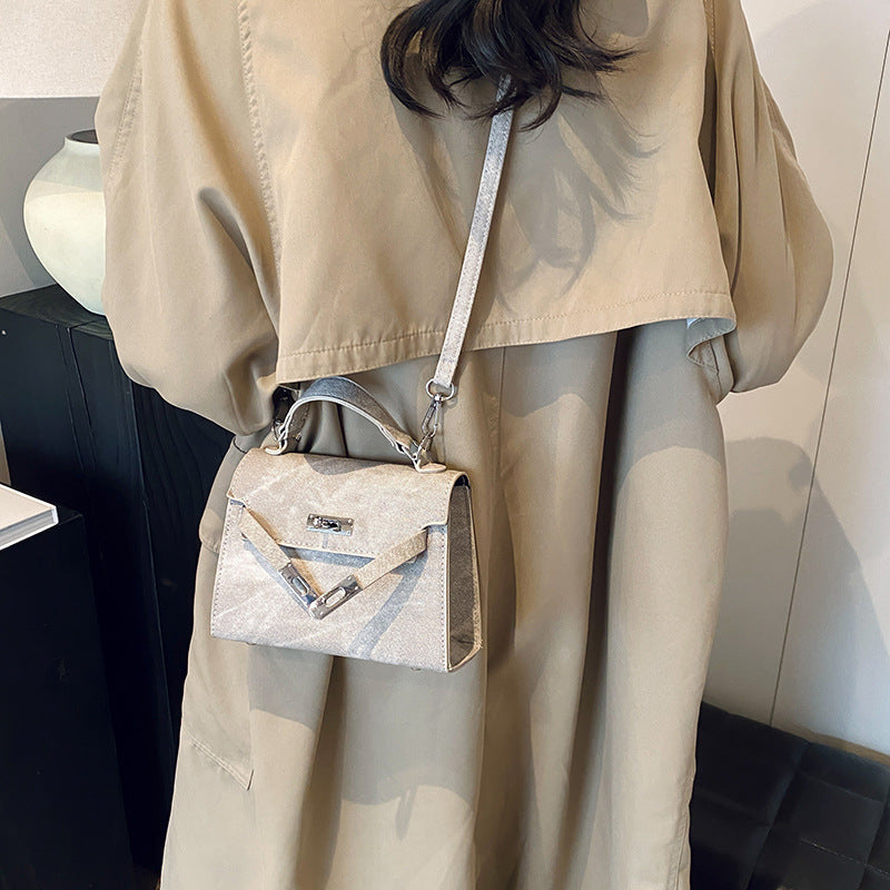 Retro Casual New Simple Fashion Lock Korean Style Crossbody Shoulder Portable Square Pouch Women