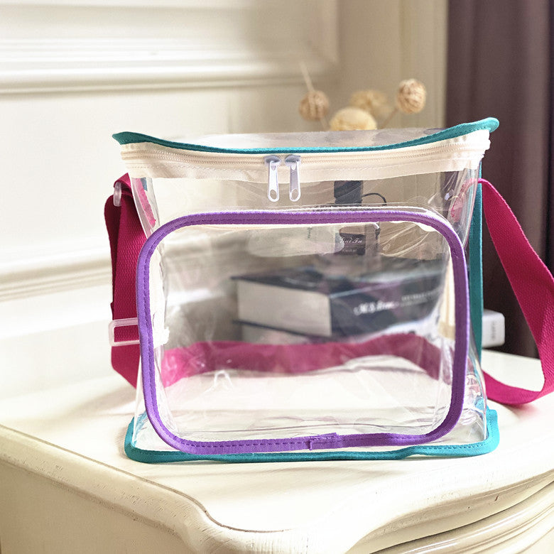 Transparent Waterproof Beach Bag with Cute Toys for Swimming and Travel - Perfect for Kids and Adults