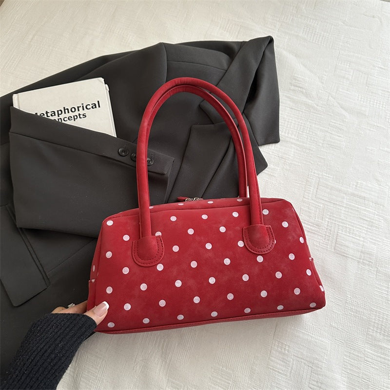 Simple Polka Dot Handbag New Commuter Shoulder Bag Everyday Joker Fashion Bag