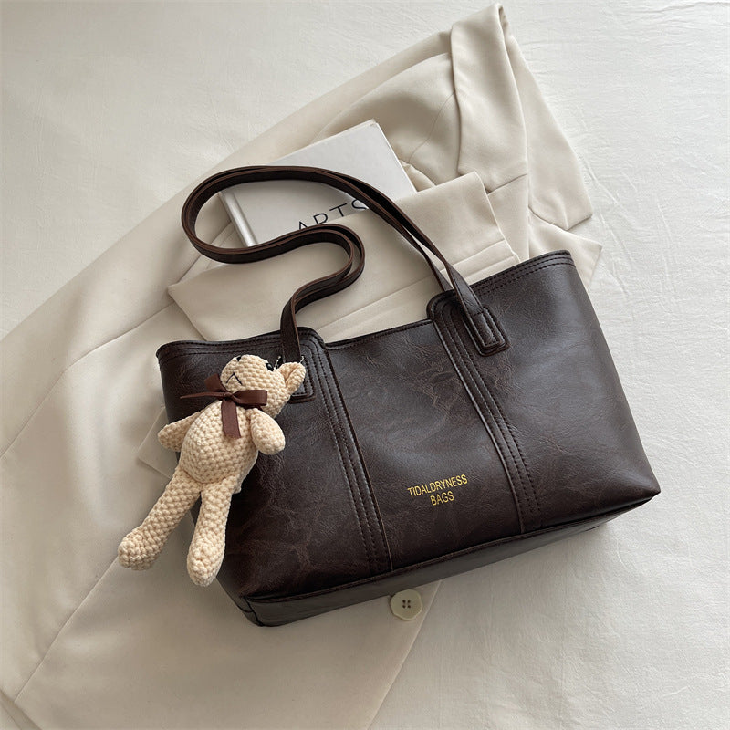 New Women's Large Capacity Casual Tote Bag Advanced Texture Shoulder Bag Commuter's All-Matching Fashion Item