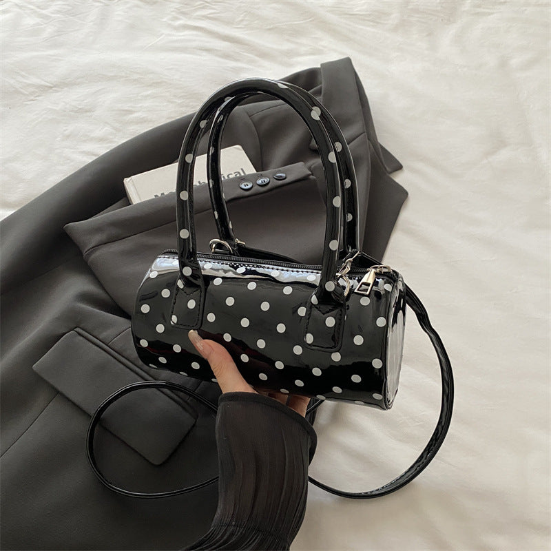 Polka Dot Bag Women's New French Retro Underarm Exquisite Portable round Bag