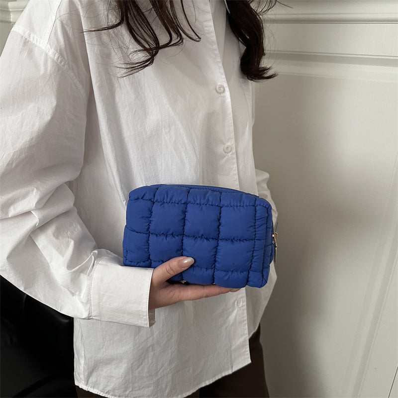Fashion Simple Cosmetic Bag Women's New Korean Style Casual Western Style Versatile Pleated Clutch