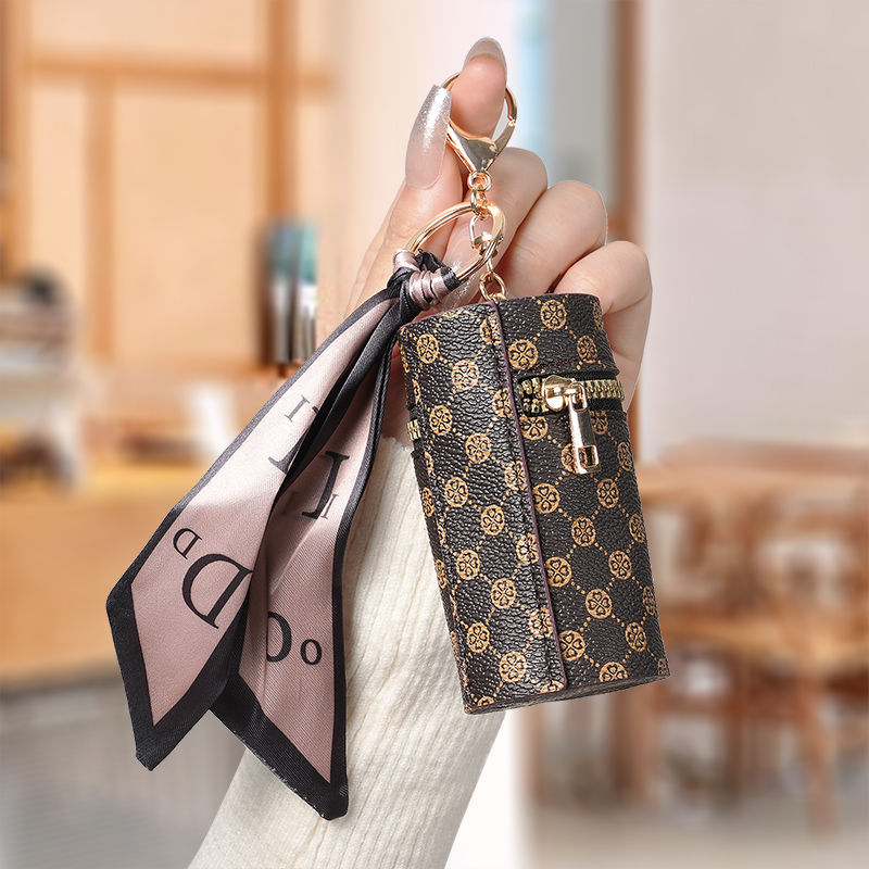 High Luxury Coin Purse Female Pendant Earphone Bag Lipstick Mini Keychain Bag Vintage Bucket Simple Pendant