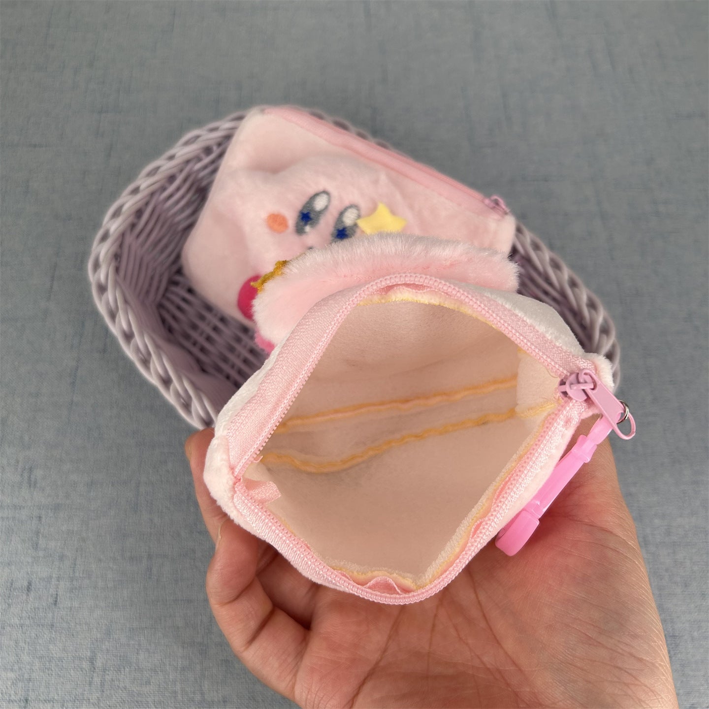 Women's Wallet Cartoon Plush Cartoon Star Coin Purse Cute Design Storage Earphone Key Daily Carry Bag