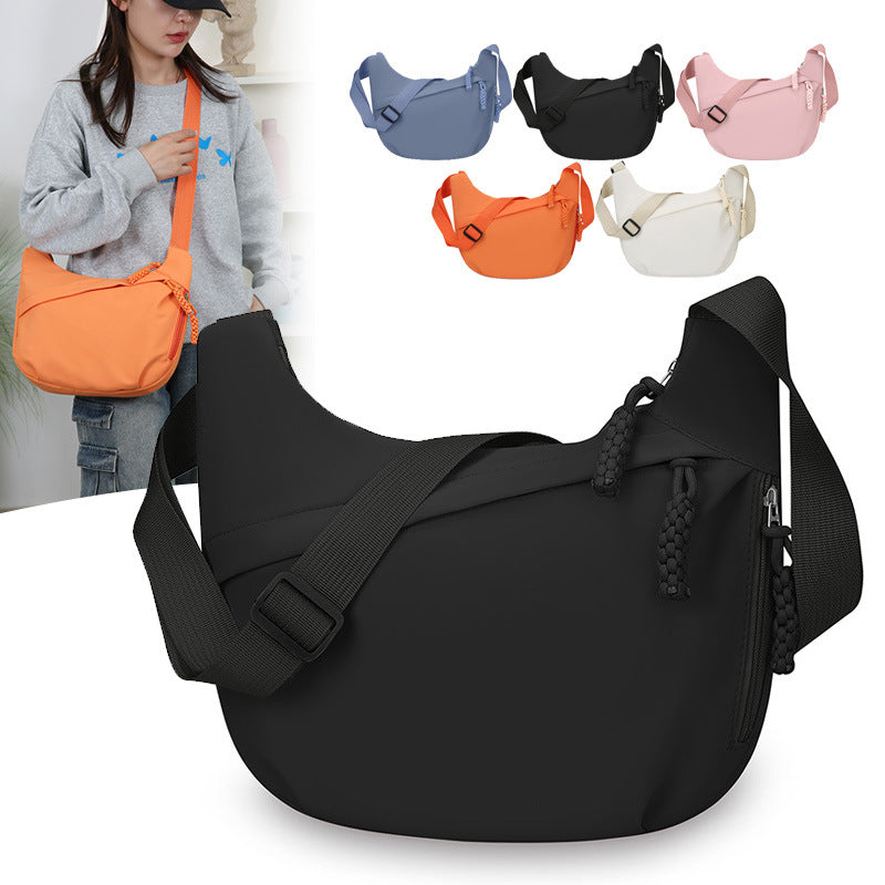 New Nylon Casual Crossbody Bag Unisex Waterproof Shoulder Bag Zipper Design Adjustable Shoulder Strap