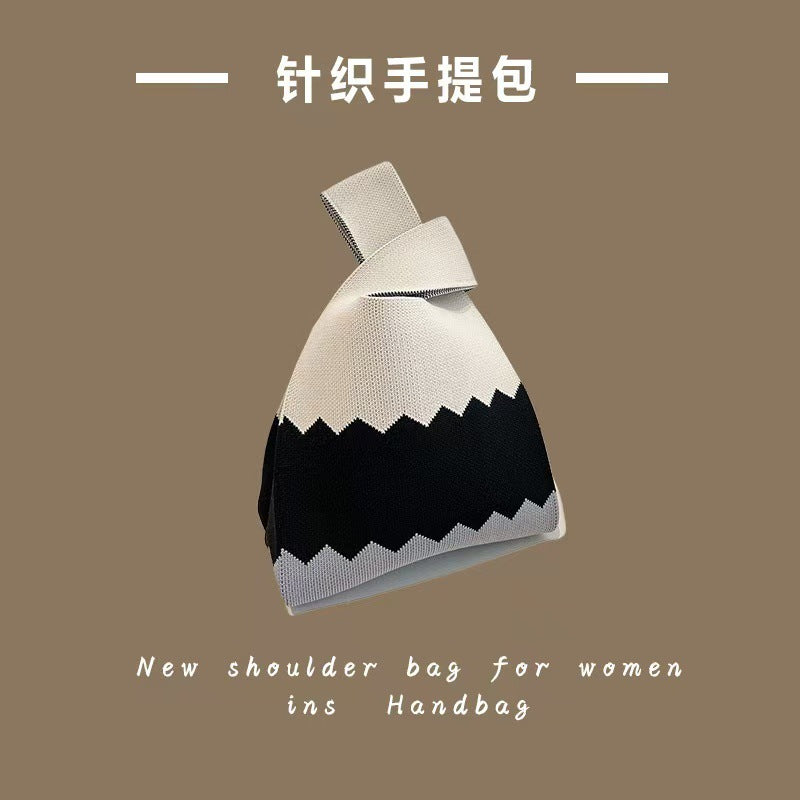 Vest Bag Women's Korean Knitted New Year Knitted Bag Hand Bag Knitted Oblique Bag