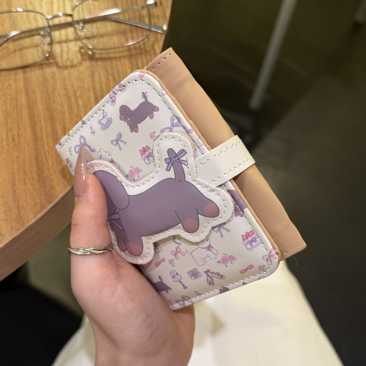 Korean Style Cute Sausage Dog Short Wallet Female Good-looking Multi-Card-Slot Card Holder Niche Portable Large-Capacity Coin Purse