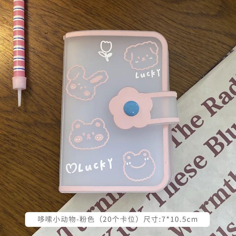 Women's Wallet Transparent Cute Cartoon Animal Card Holder Ultra-Thin Multi-Card-Slot Student Daily Anti-Degaussing Storage Card Holder