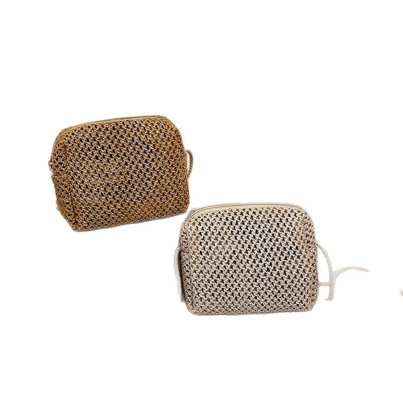 Summer Mini Hand-Woven Bag Women's New Trendy Fresh Pastoral Style Crossbody Straw Bag Small Square Bag