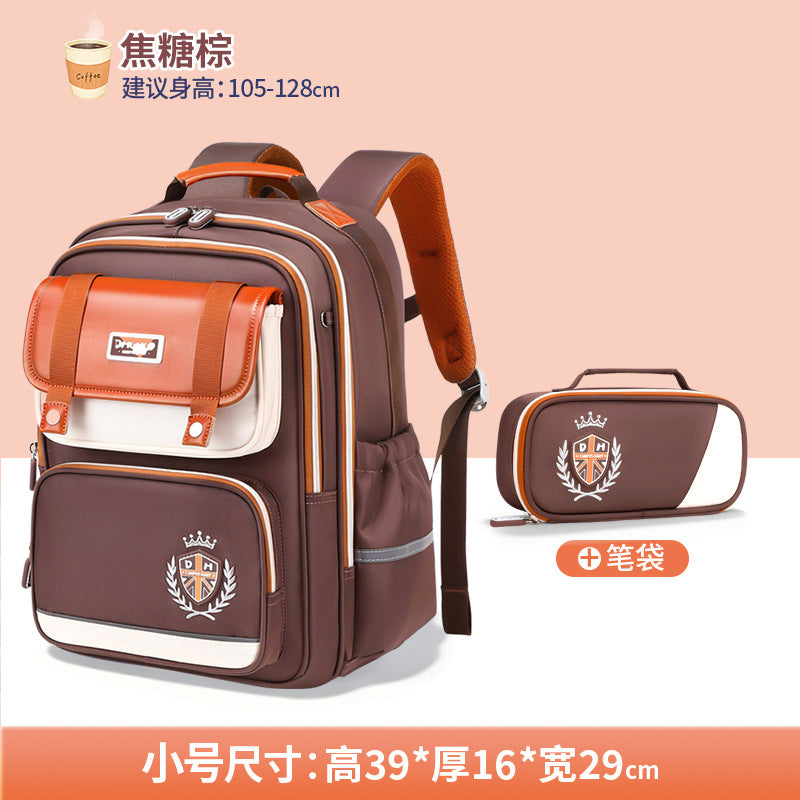 2026 New Kids Backpack for Grades 1-6, Lightweight & Ergonomic Design with Large Capacity, Breathable and Waterproof Oxford Fabric, British Style School Bag with Pencil Case and Study Bag Set