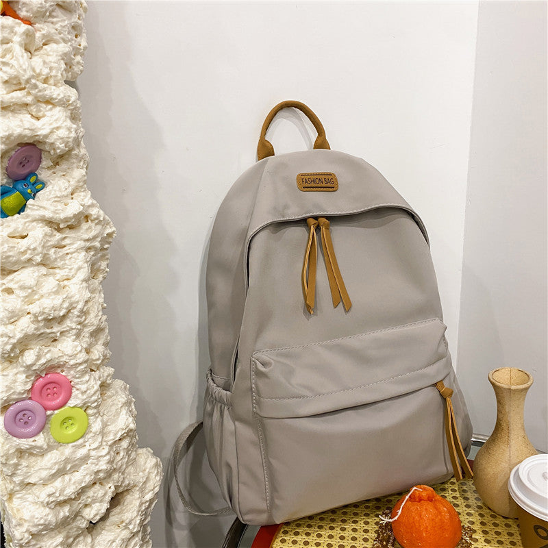 Simple Stylish Nylon Backpack for Students and Travel with Waterproof Design and Comfortable Ergonomic Back Panel