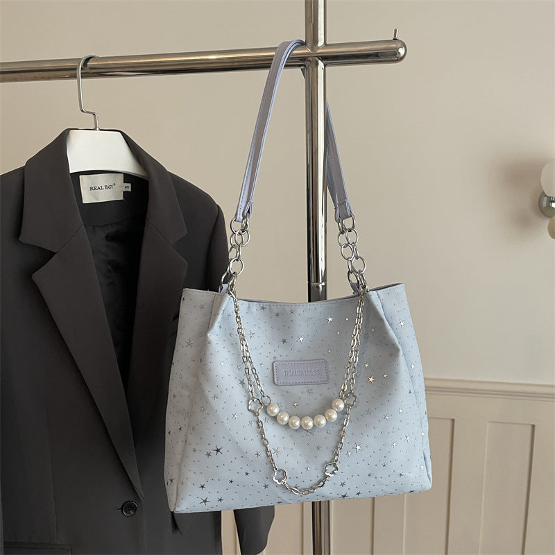 Korean Fashion Tote Bag Women's New Large Capacity Casual Shoulder Bag Temperament Wild Commuter Bag