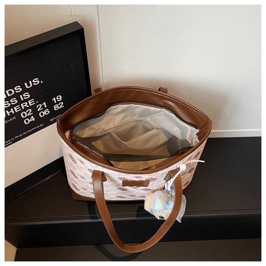 New Urban Simple Tote Bag Zipper Closure with Zipper Changing Bag and Mobile Phone Bag Daily Commuting Class Versatile Large Capacity Shoulder Bag