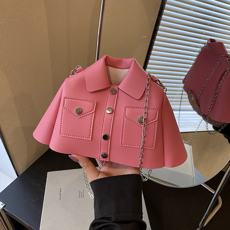 Niche Personality Design Shoulder Bag New Candy Color Fashion Shirt Bag Women's Chain Crossbody Small Square Bag