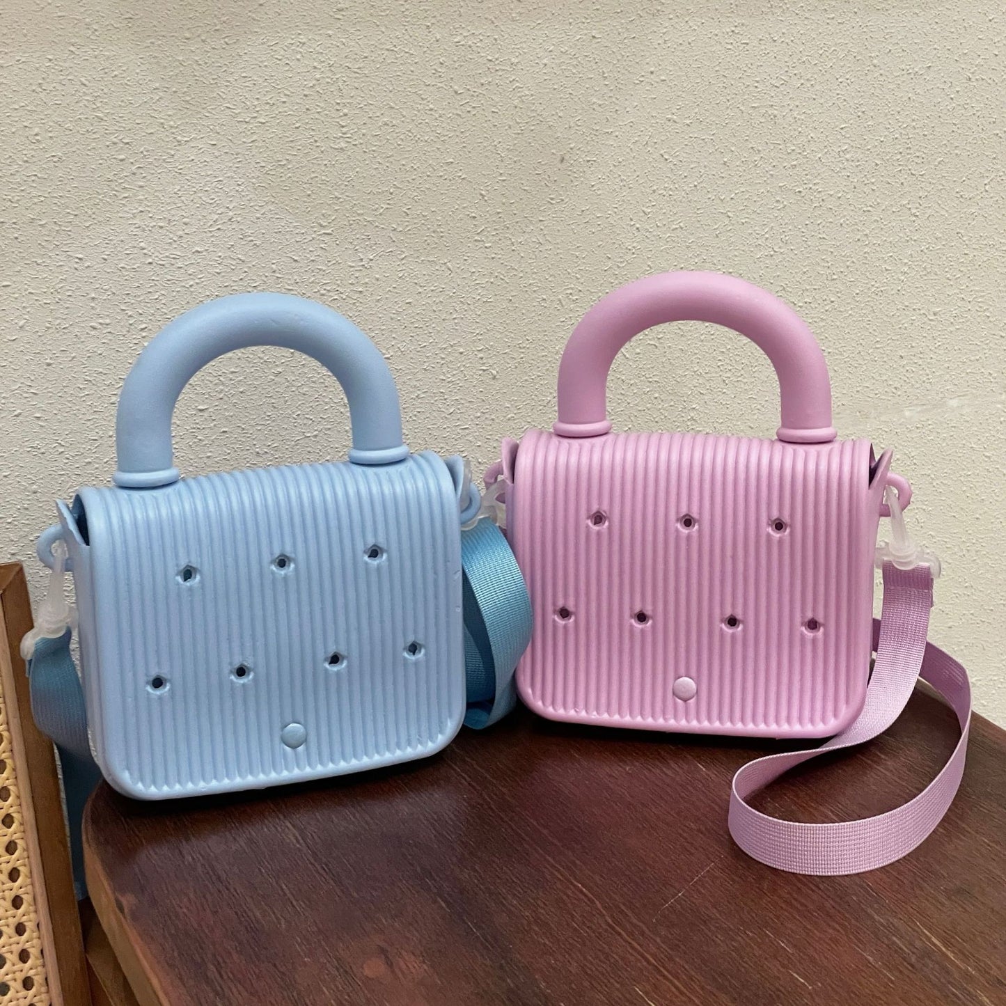 Exquisite Mini Small Square Bag Eva Solid Color Shoulder Strap Portable Minimalist Wear Match Unlock Commuter Dating All-Matching