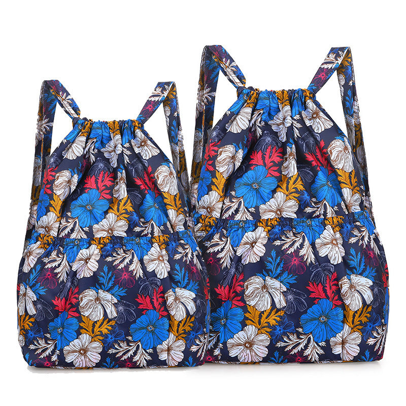 Women's Backpack Fashion Drawstring Backpack Hot Air Balloon Printing Lightweight and Large Capacity Suitable for Daily Travel